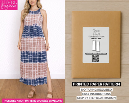 Tank Dress printed sewing pattern with easy instructions and step by step illustrations.