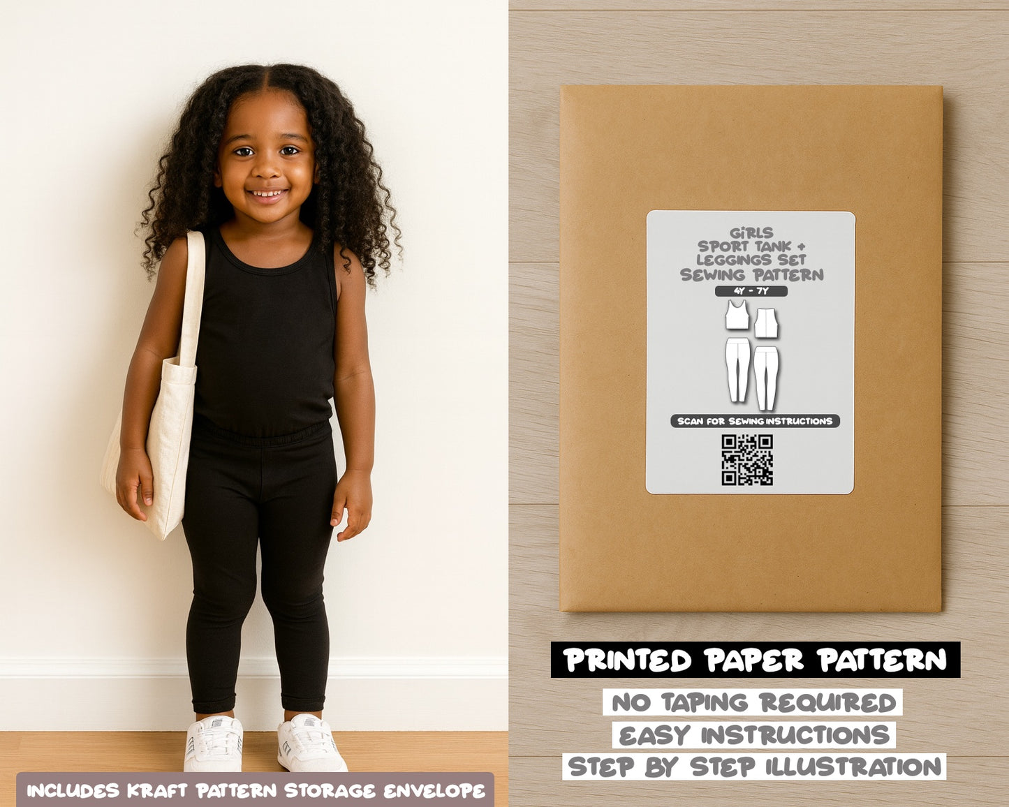 Girls Sport Tank And Leggings Sewing Pattern