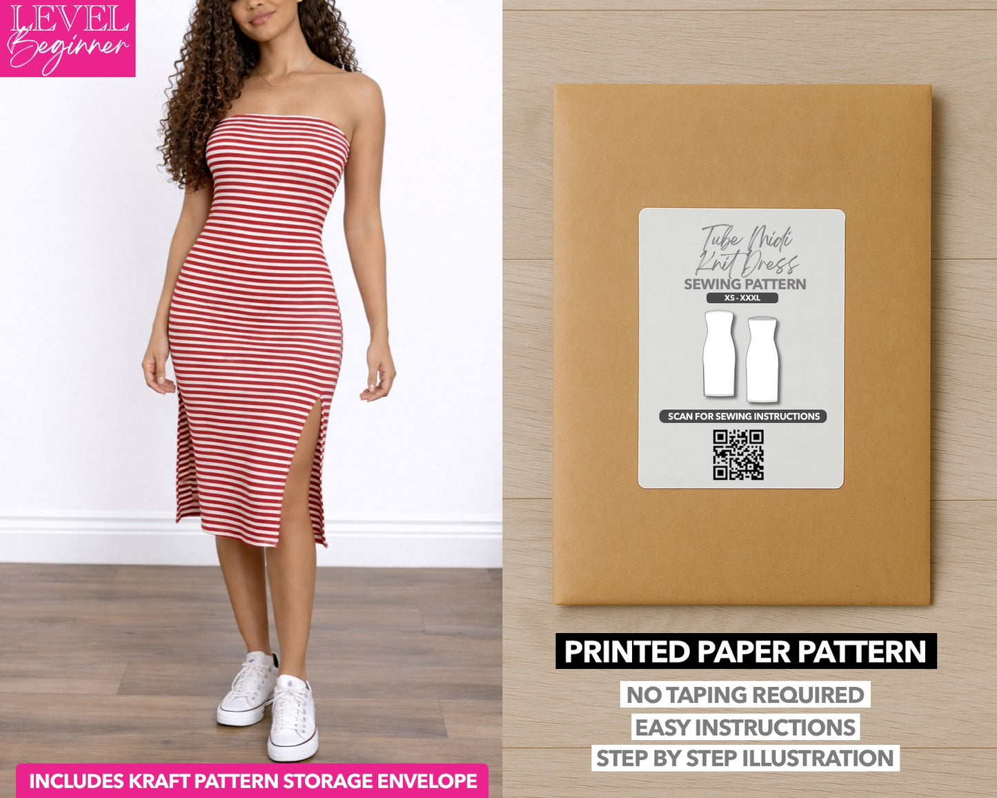 Tube Midi Knit Dress Sewing Pattern