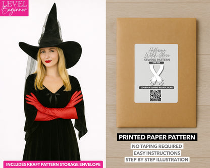 Witch Long Glove printed sewing pattern with easy instructions and step by step illustrations.
