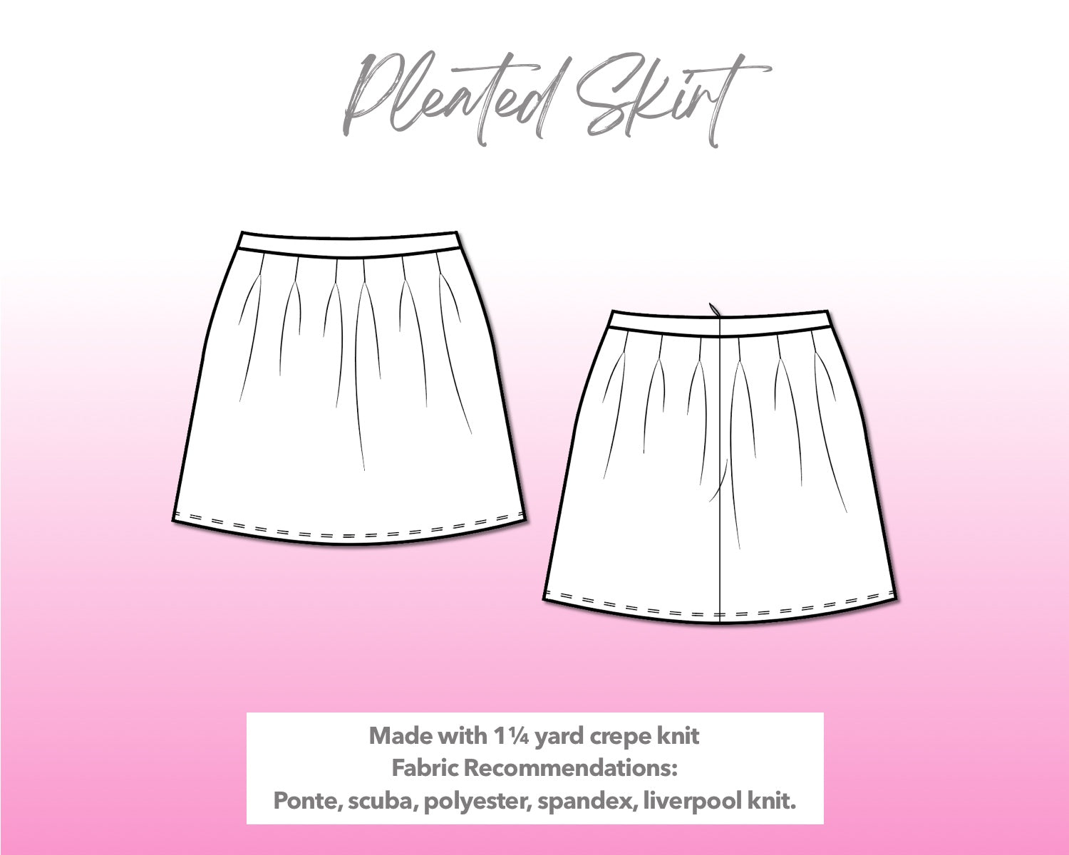 Pleated Mini Skirt Sewing Pattern – Patterns For Less