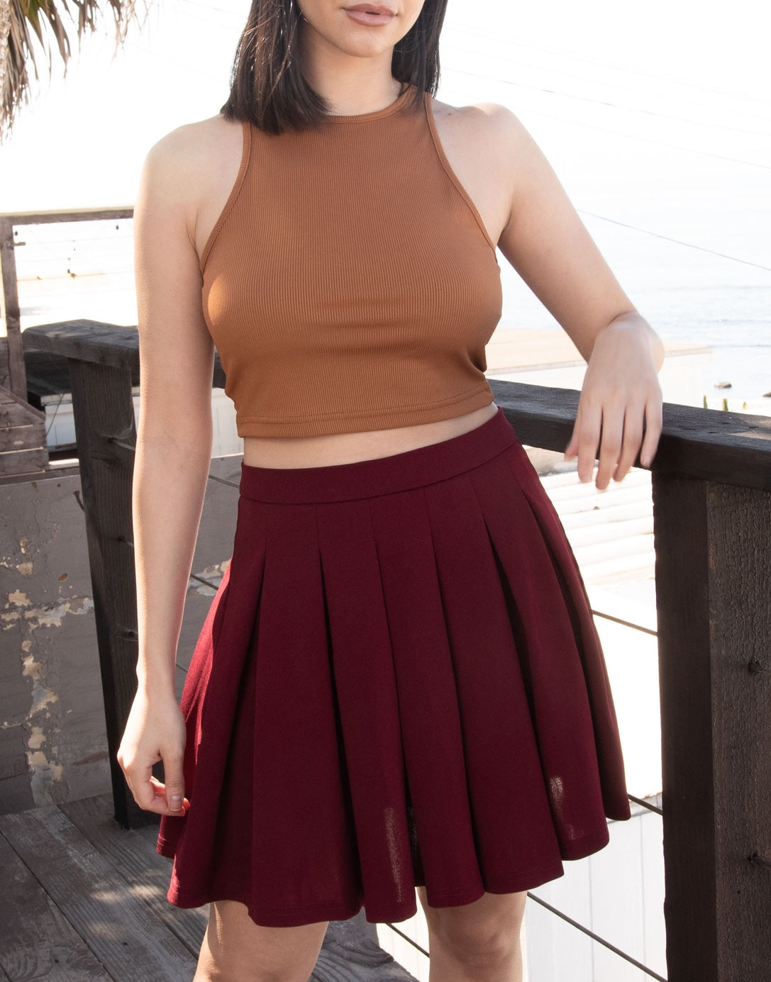 Full length photo of Pleated Mini Skirt.