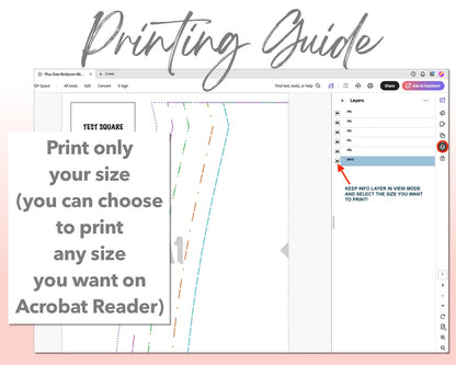 Plus Size Bodycon Mini Skirt sewing pattern printing guide.