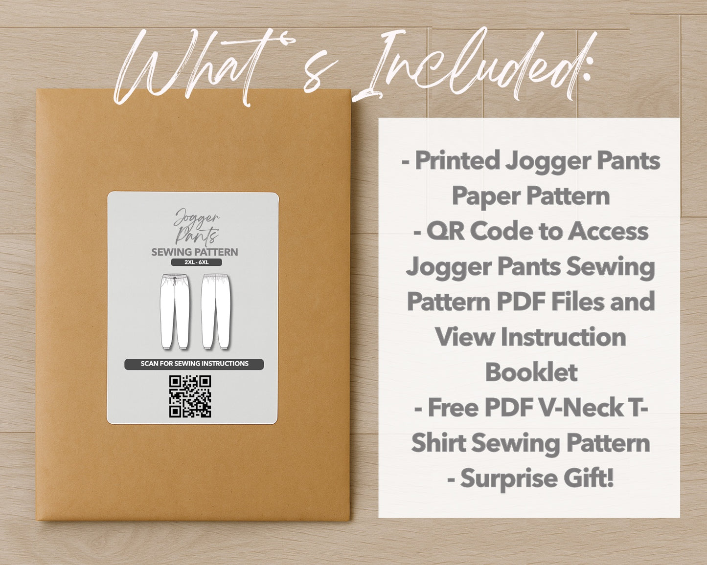 What is included with the printed Plus Size Mens Jogger paper sewing pattern