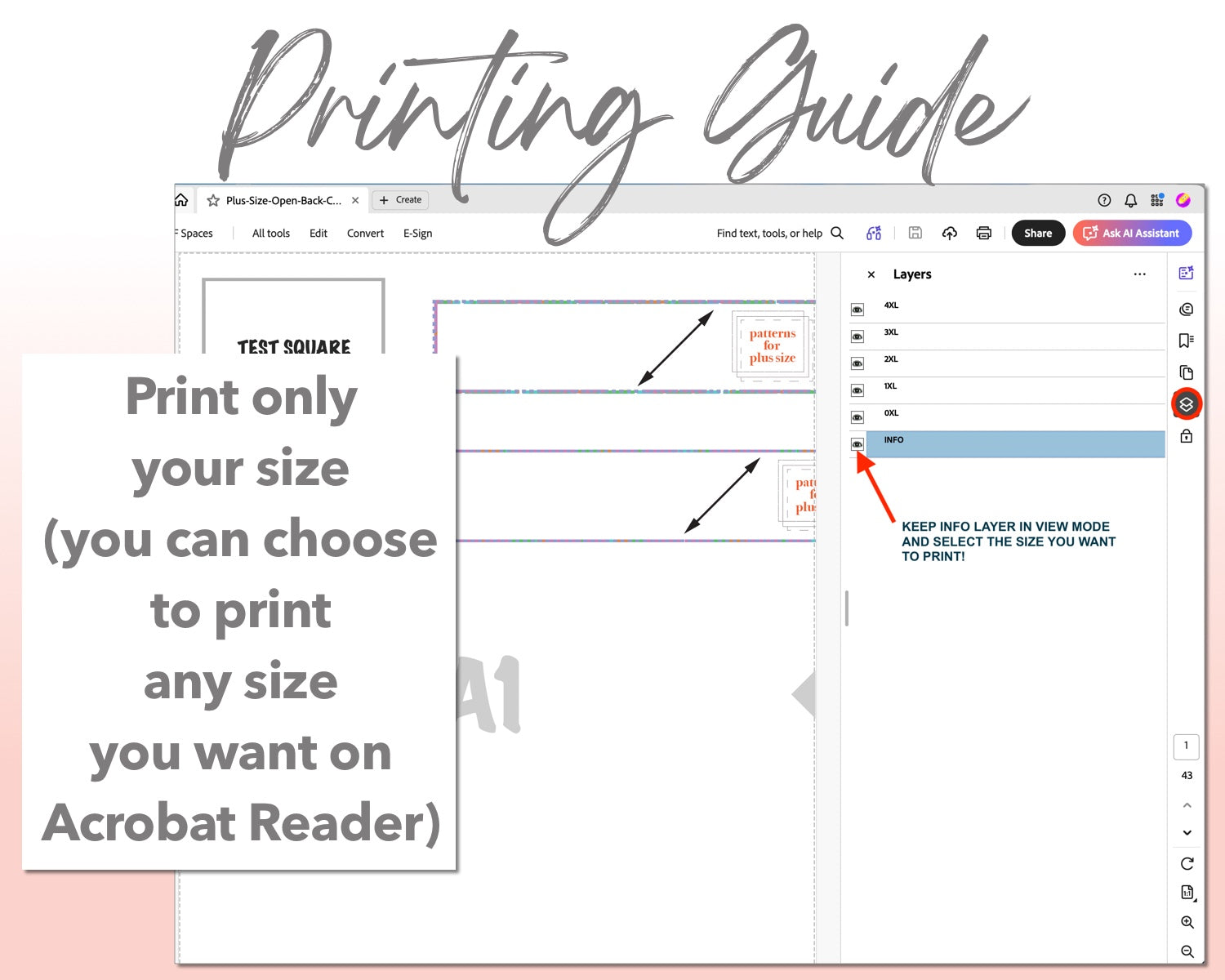 Plus Size Open Back Cap Sleeve Midi Dress sewing pattern printing guide.