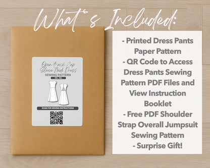 What is included with the printed Plus Size Open Back Cap Sleeve Midi Dress paper sewing pattern 