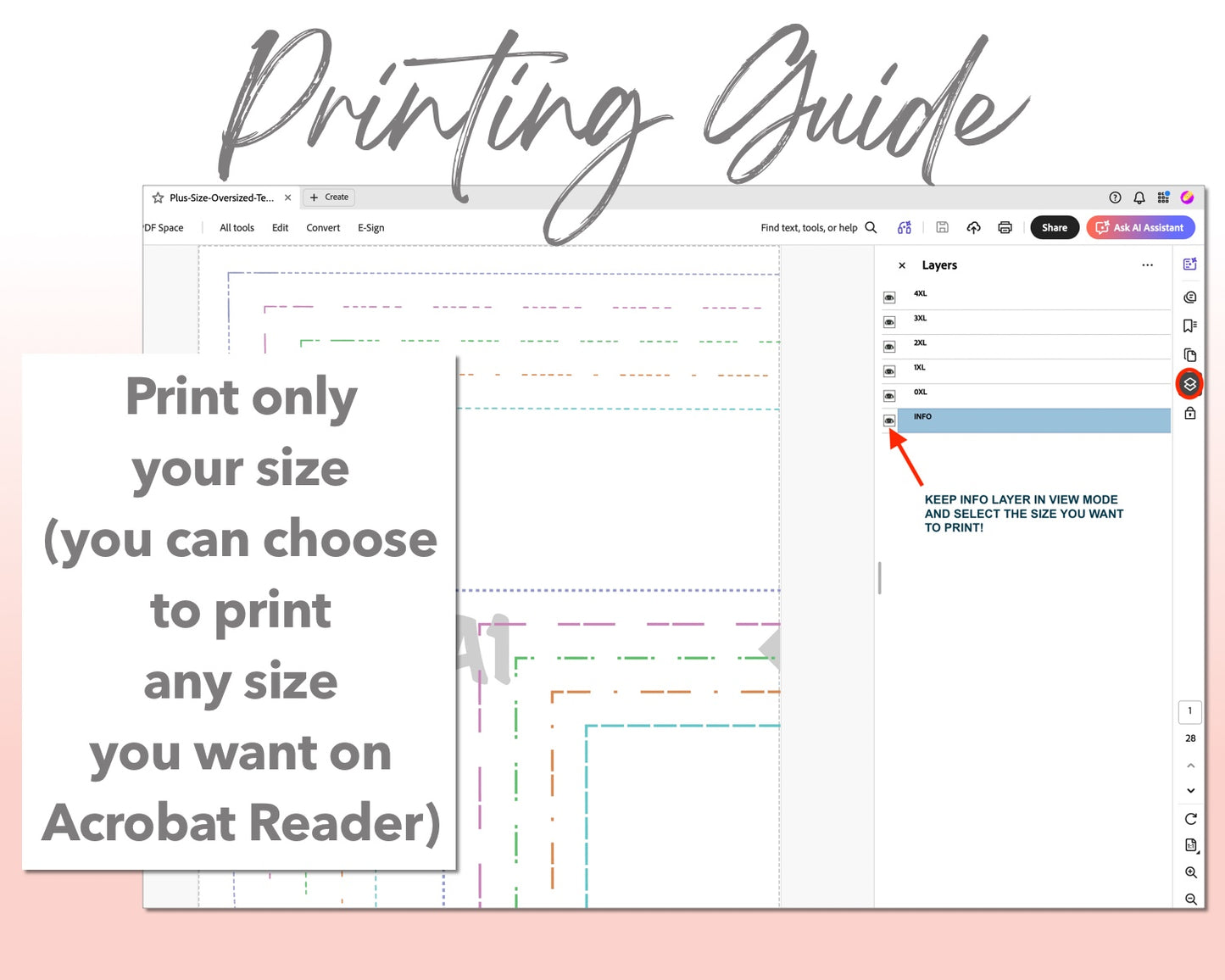 Plus Size Oversized Tee Romper sewing pattern printing guide.