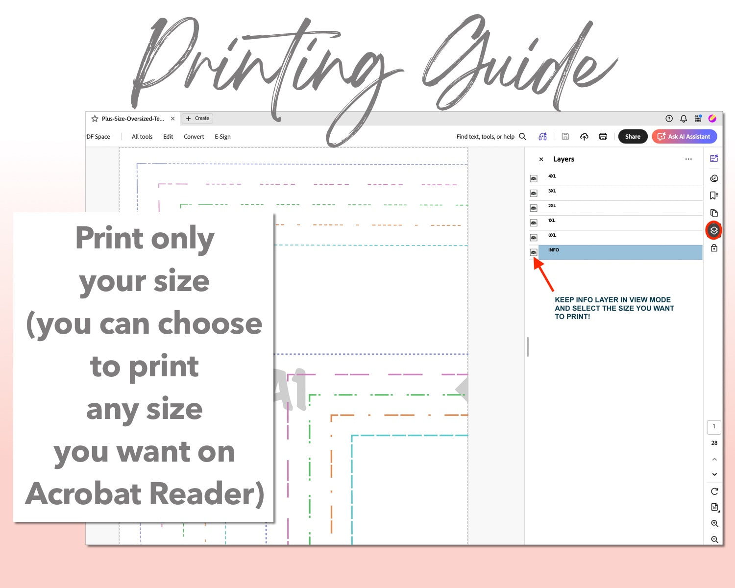 Plus Size Oversized Tee Romper sewing pattern printing guide.