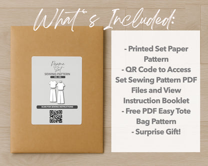 What is included with the printed Plus Size Pajama Set paper sewing pattern