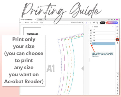 Plus Size Puff Sleeve Open Back Tie Crop Blouse sewing pattern printing guide.