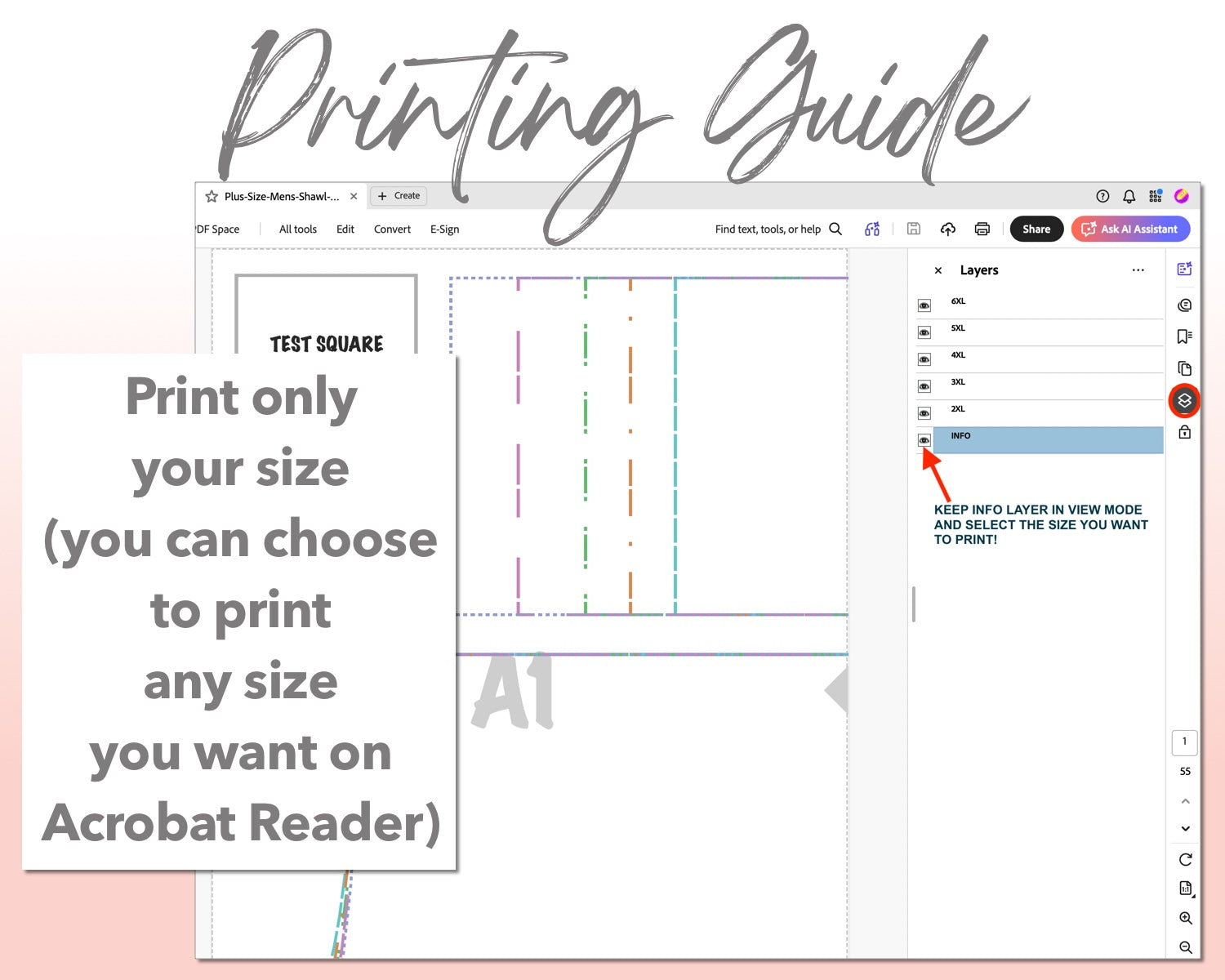 Plus Size Mens Shawl Collar Bathrobe sewing pattern printing guide.