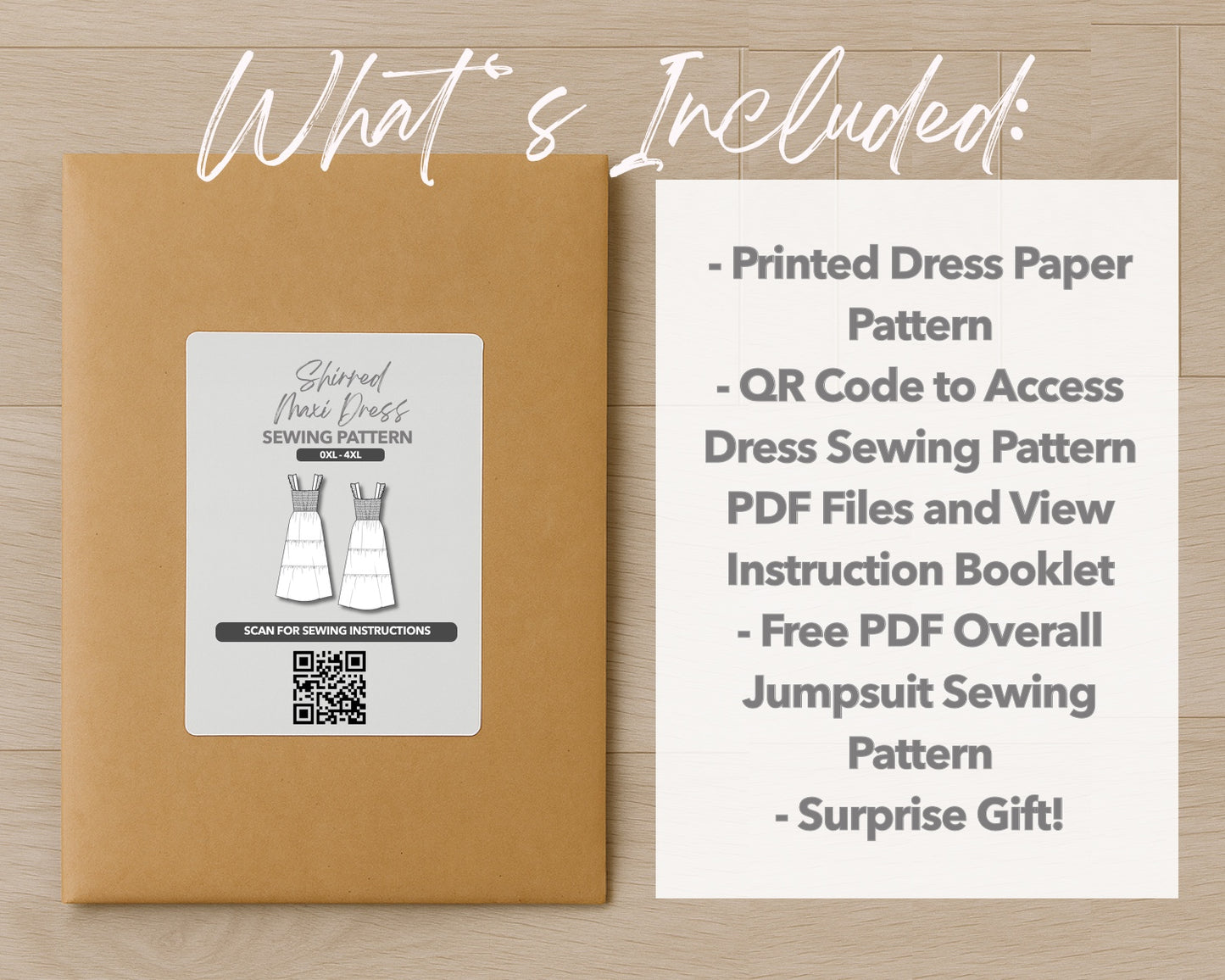 Plus Size Shirred Maxi Dress Sewing Pattern