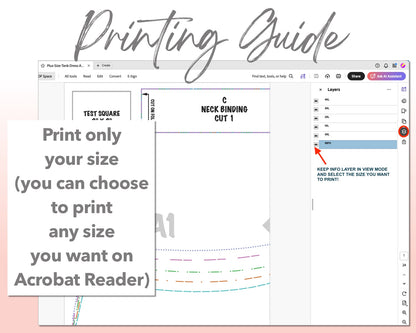 Plus Size Tank Dress sewing pattern printing guide.