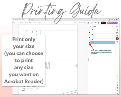Plus Size Wrap Mini Skirt sewing pattern printing guide.