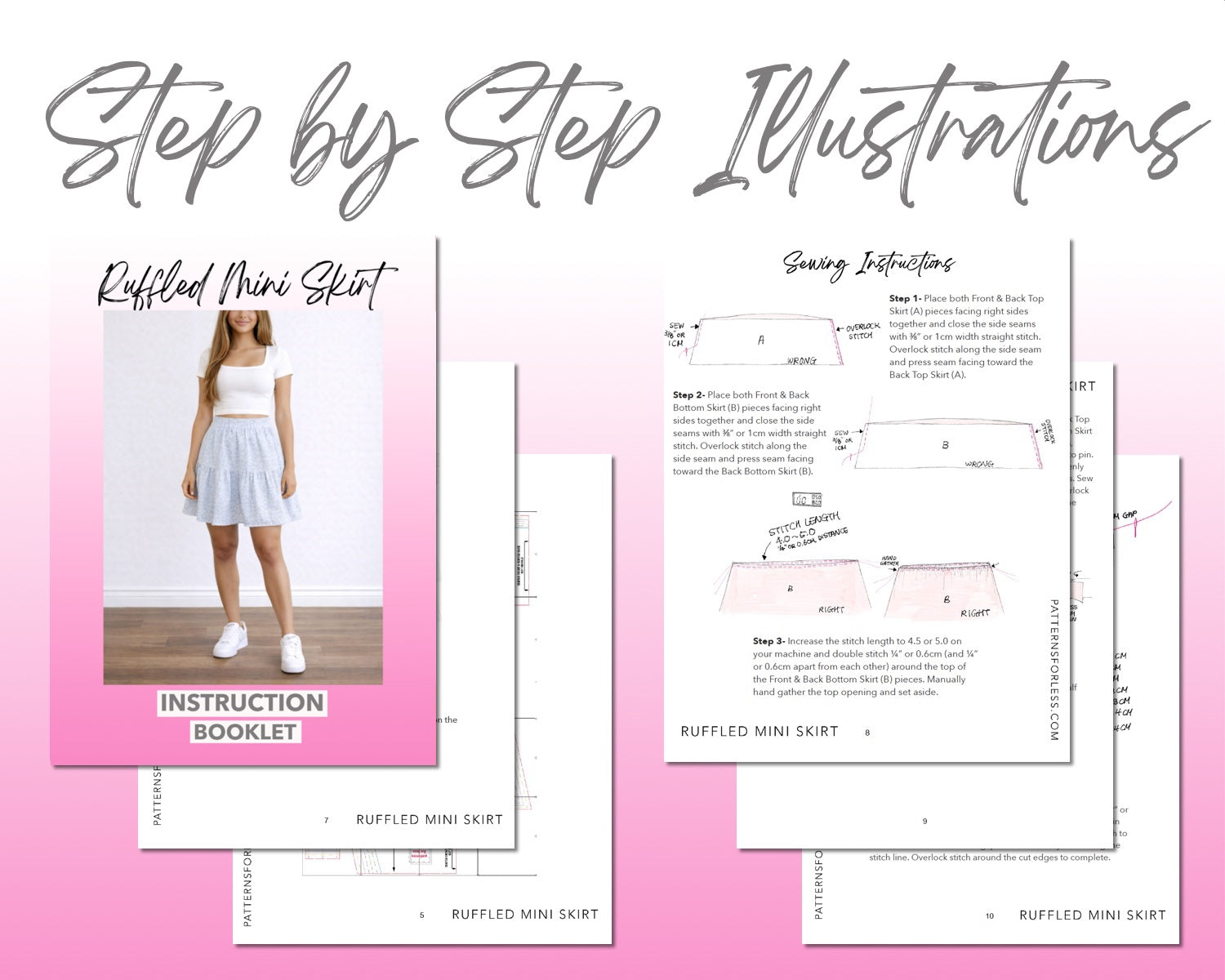 Ruffled Mini Skirt Sewing Pattern Patterns For Less