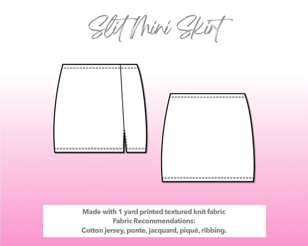 Side Slit Knit Mini Skirt Sewing Pattern – Patterns For Less