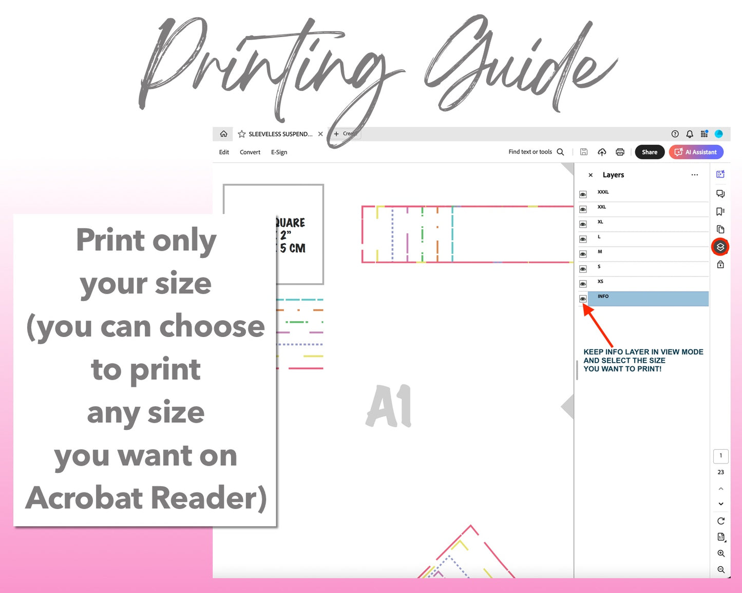Sleeveless Suspender Shift Dress sewing pattern printing guide.