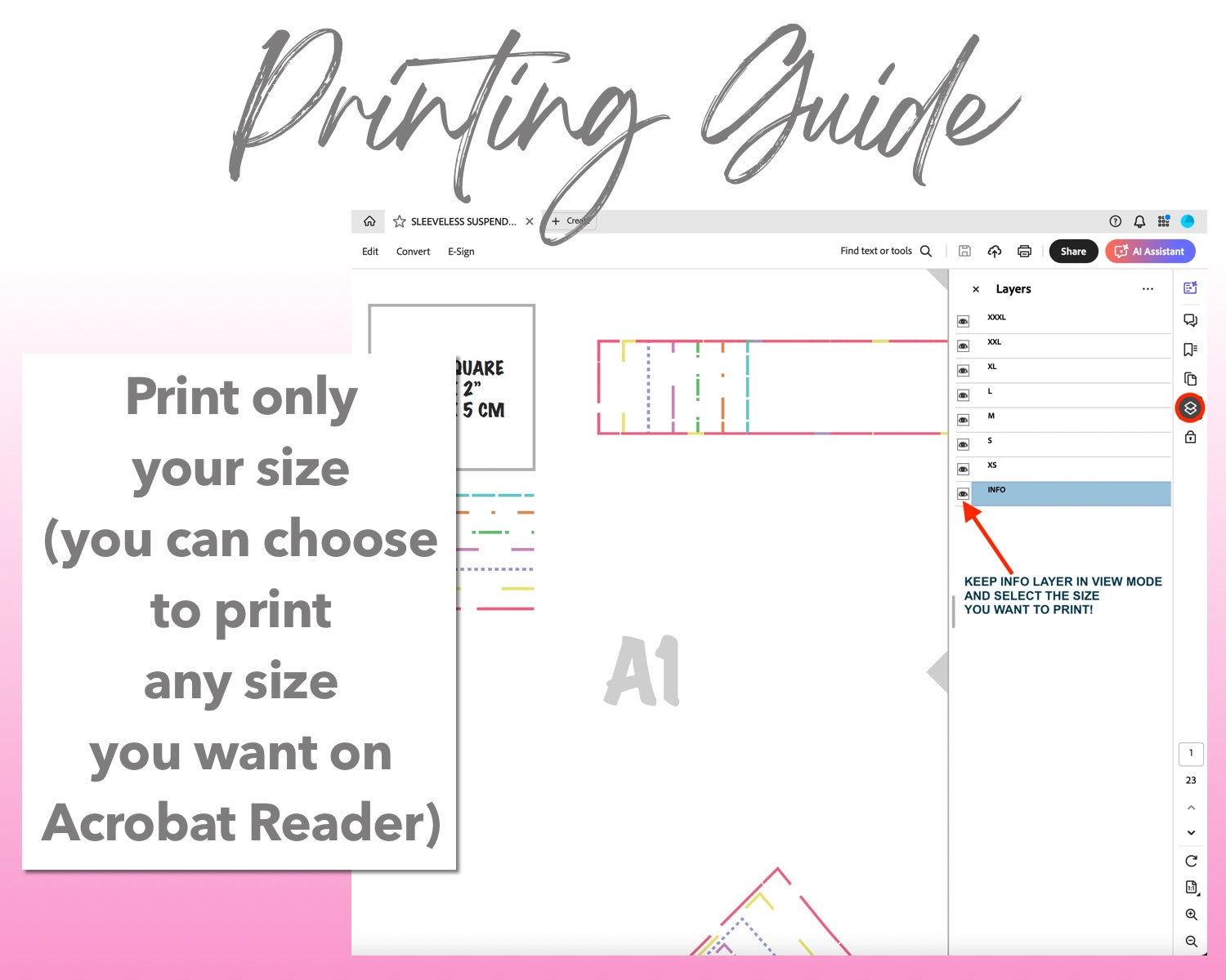 Sleeveless Suspender Shift Dress sewing pattern printing guide.