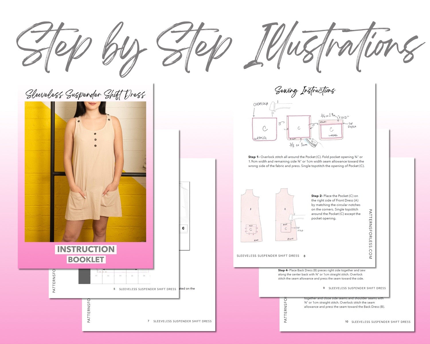 Sleeveless Suspender Shift Dress Sewing Pattern – Patterns For Less sleeveless-suspender-shift-dress-sewing-pattern-patterns-for-less