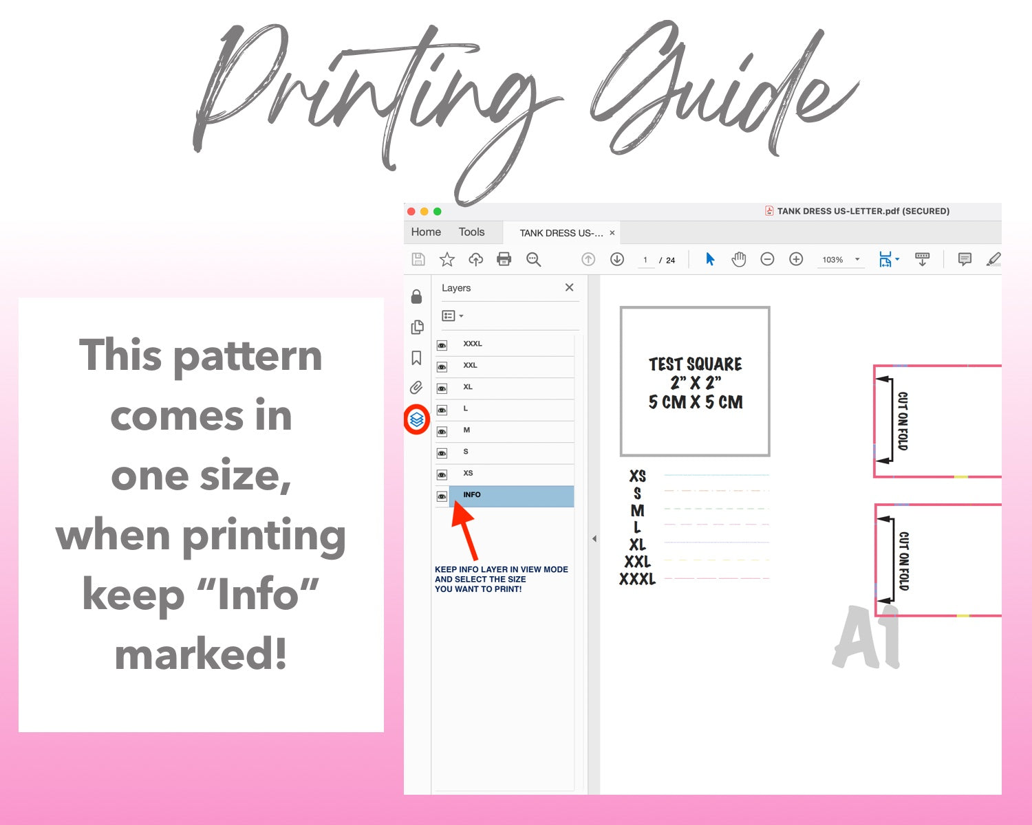 Tank Long Knit Dress sewing pattern printing guide.
