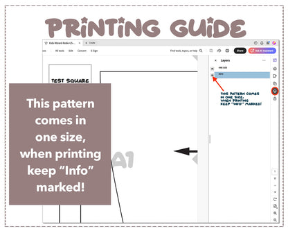 Kids Wizard Robe sewing pattern printing guide.