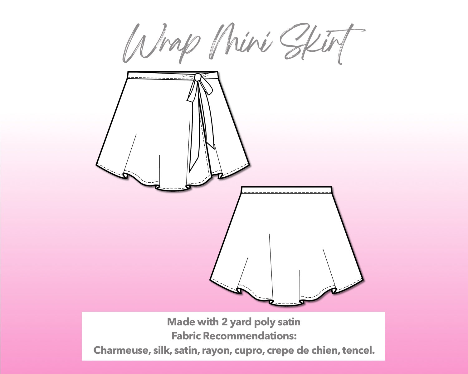Wrap Mini Circle Skirt Sewing Pattern - Main Image