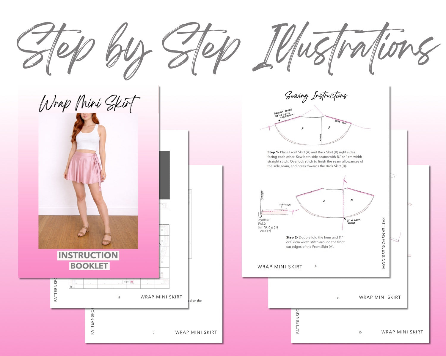 mini skirt dress pattern Pleated Mini Skirt Sewing Pattern: High & Low Rise, Star Embroidery (PDF Download)