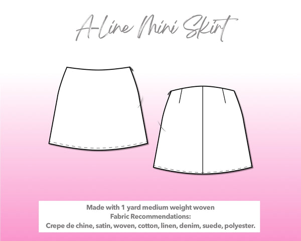 A Line Mini Skirt Sewing Pattern – Patterns For Less