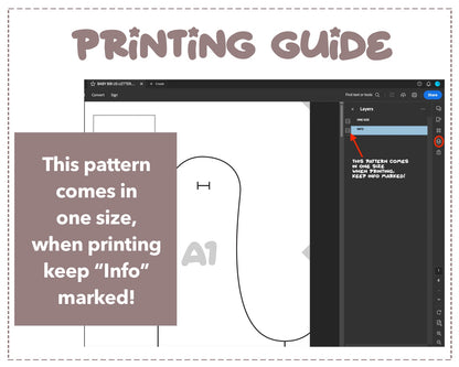 Baby Bib sewing pattern printing guide.