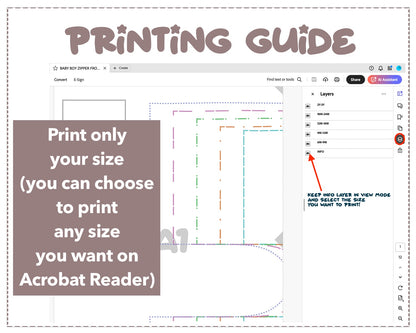 Baby Boy Zipper Front One Piece Swimsuit sewing pattern printing guide.