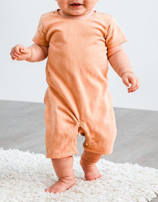 Front view of Baby Crew Neck T-Shirt Romper.