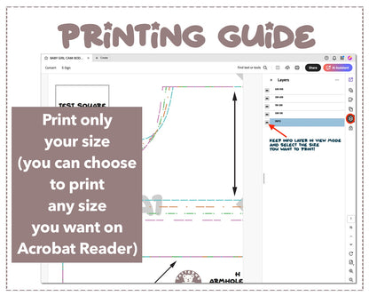 Baby Girl Cami Bodysuit Dress sewing pattern printing guide.