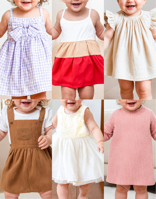 Baby Girl Dress pdf sewing pattern with easy instructions and step by step illustrations.