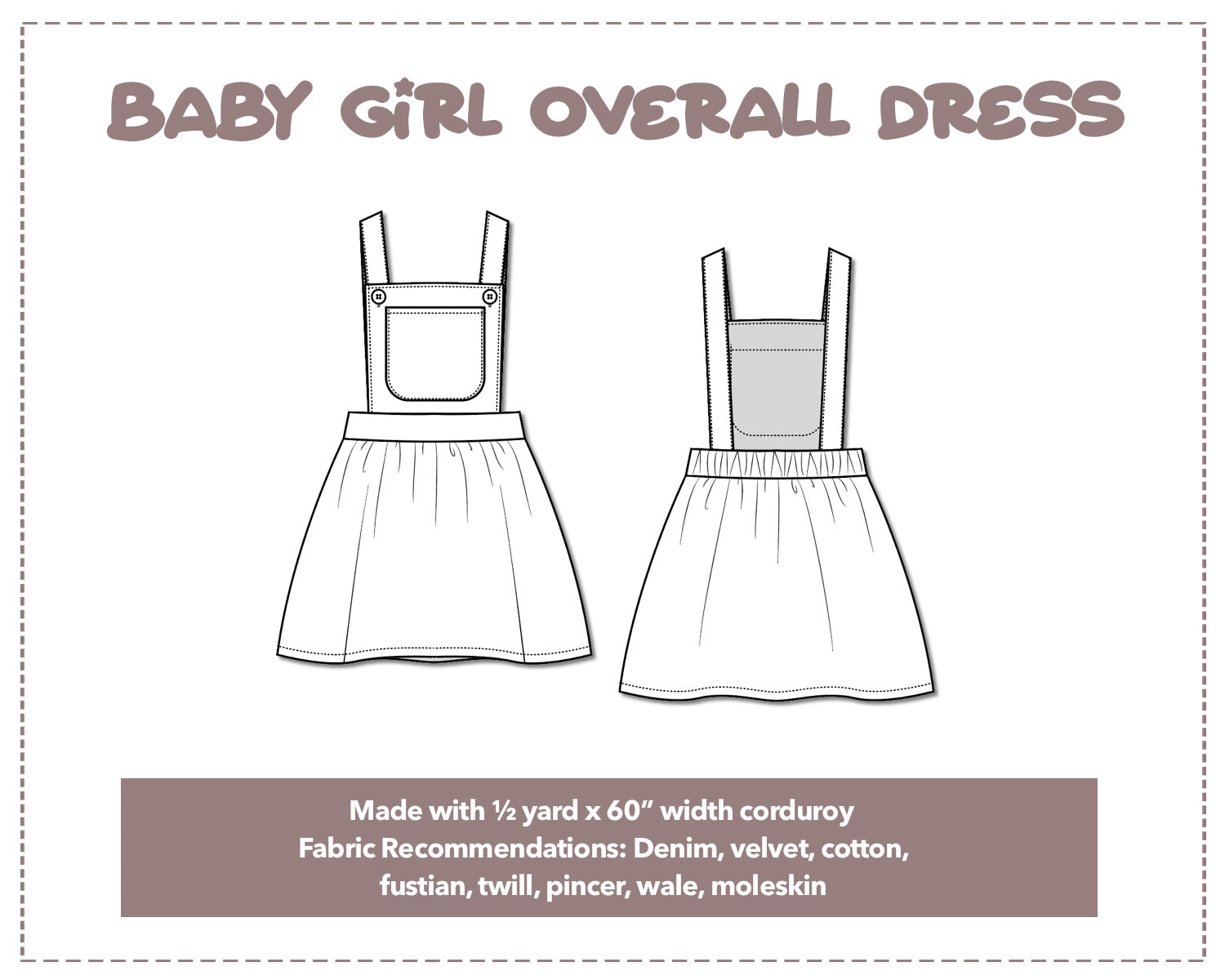Baby Girl Overall Dress Sewing Pattern