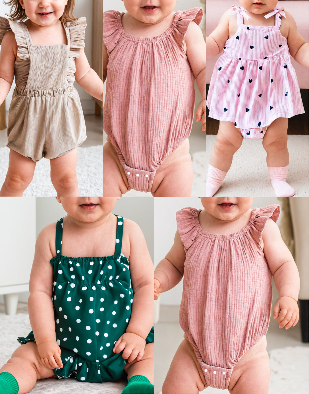 Baby Girl Romper pdf sewing pattern with easy instructions and step by step illustrations.