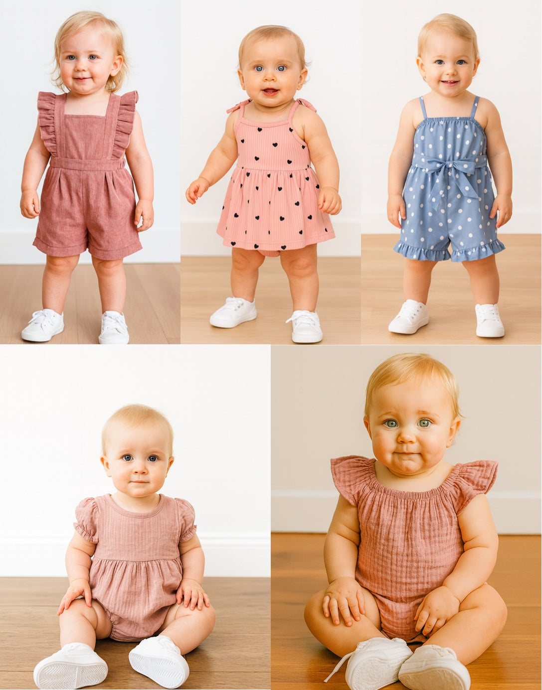 Baby Girl Romper pdf sewing patterns with easy instructions and step by step illustrations.