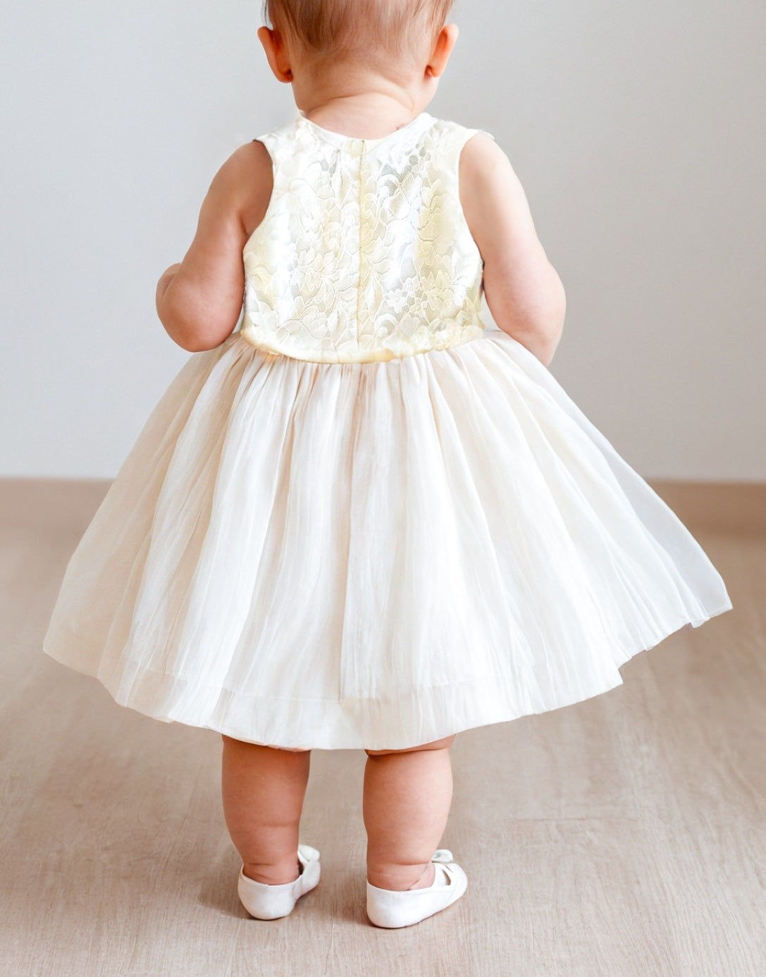 Back view of Baby Girl Sleeveless Party Dress.