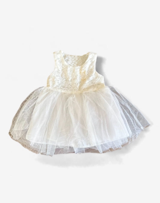 Front view of Baby Girl Sleeveless Party Dress.