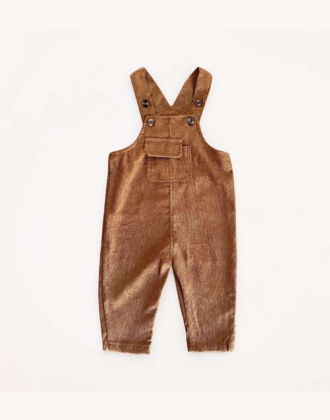 Front view of Baby Flap Pocket Overall Jumpsuit.