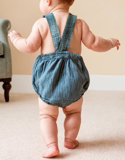 Back view of Baby Patch Pocket Romper.