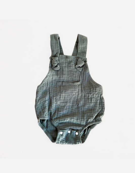 Front view of Baby Patch Pocket Romper.