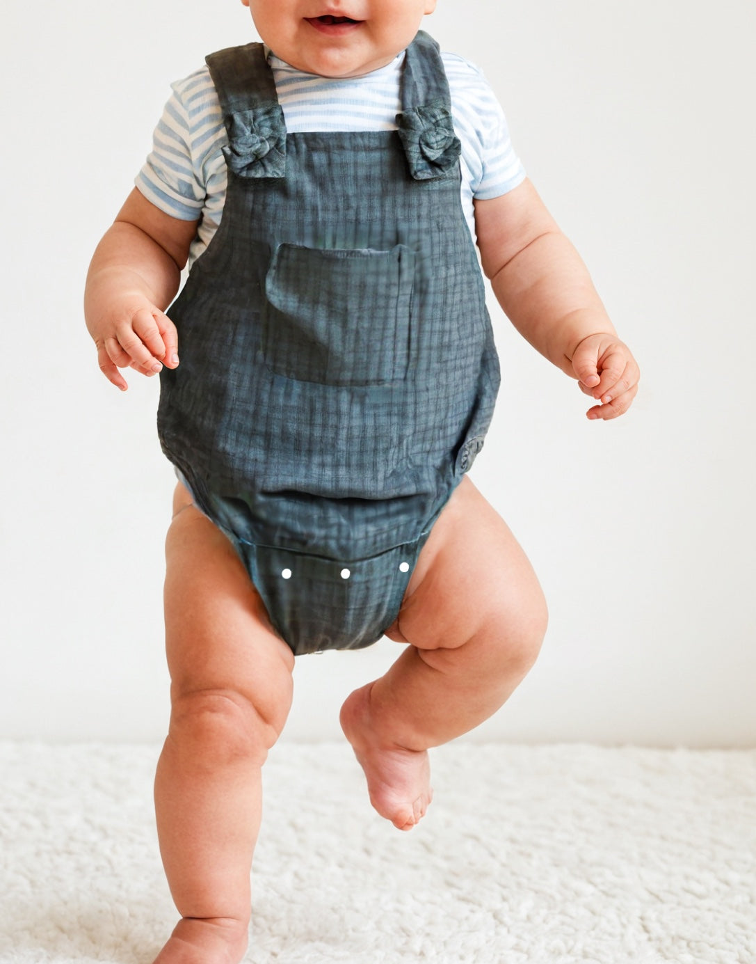 Front view of Baby Patch Pocket Romper.