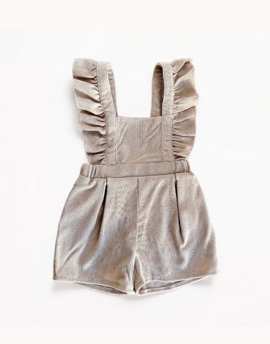 Front view of Baby Ruffle Sleeve Square Neck Romper .