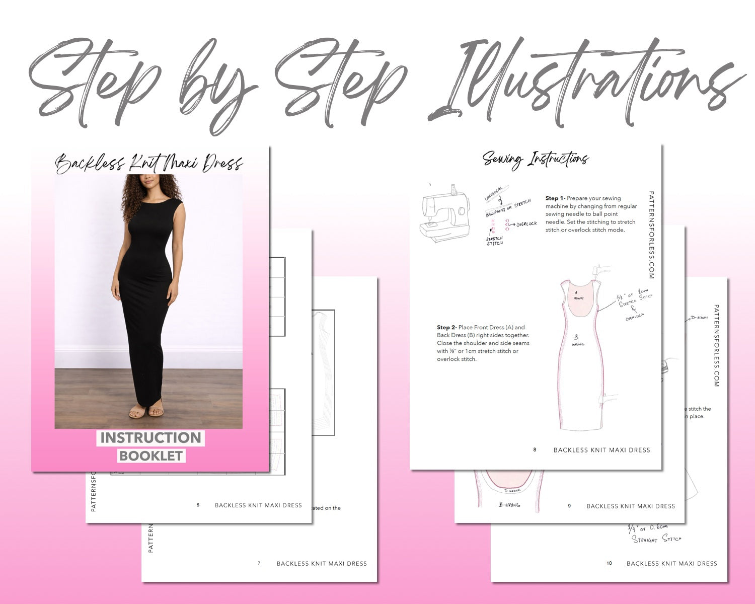 Backless Knit Maxi Dress Sewing Pattern Backless Knit Maxi Dress Sewing Pattern