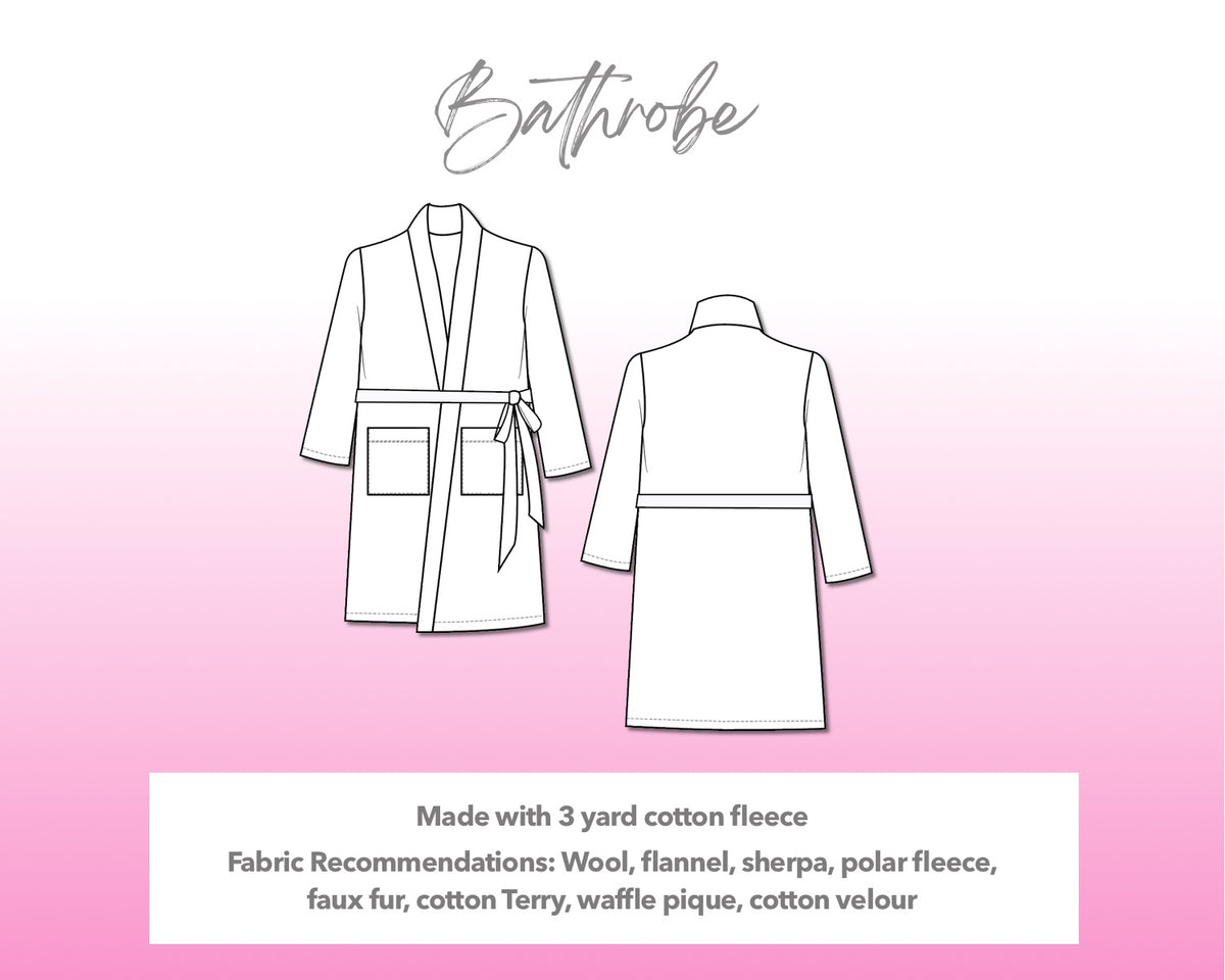 Bathing Robe Sewing Pattern Bathrobe Sewing Pattern – Patterns For Less