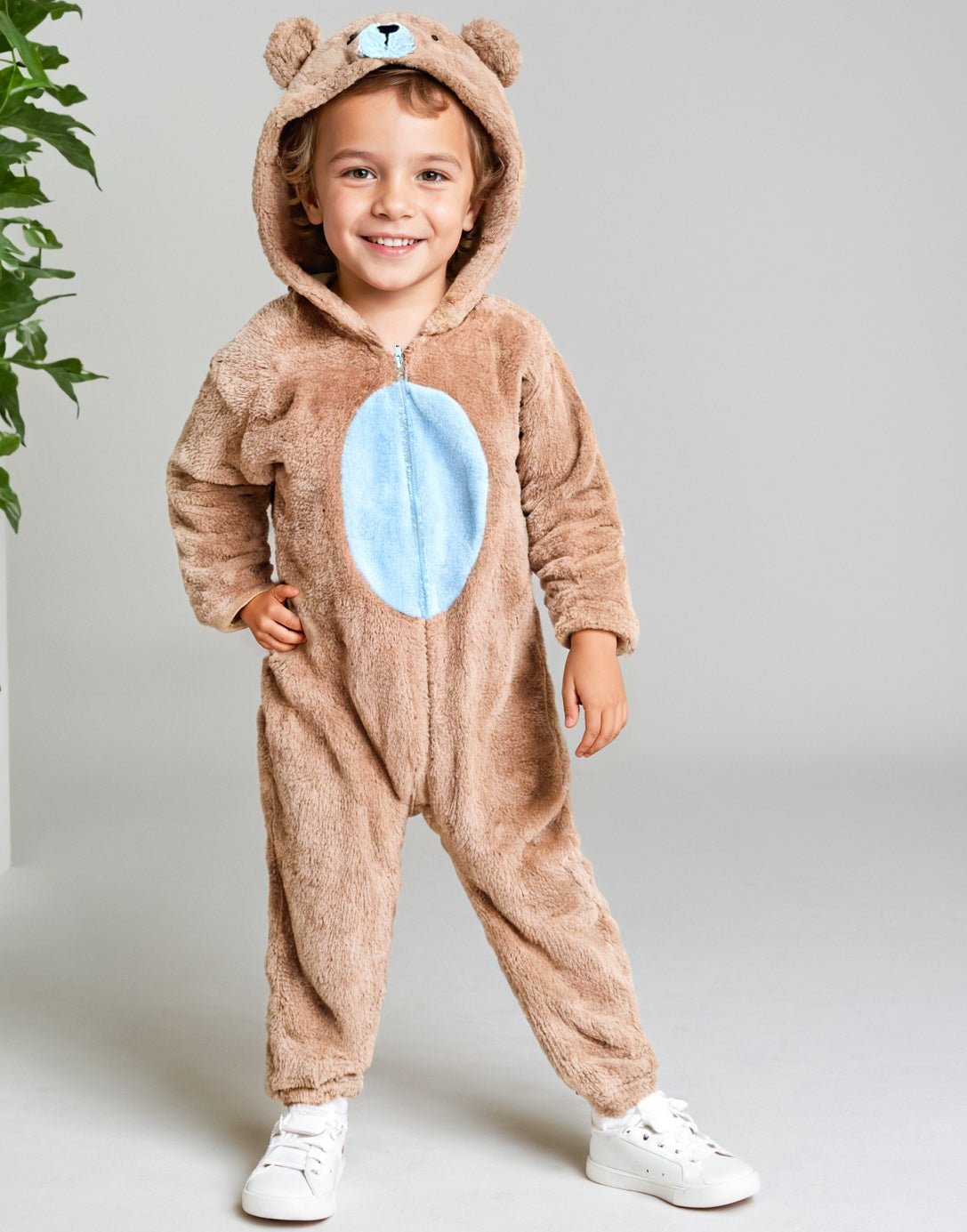 Full length photo of Boys 3D Ear Hooded Jumpsuit.