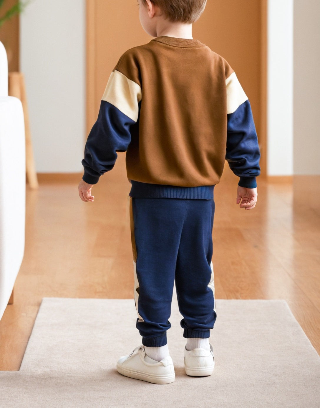 Back view of Boys Pullover and Sweatpants Set.