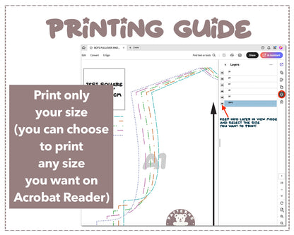 Boys Pullover and Sweatpants Set sewing pattern printing guide.