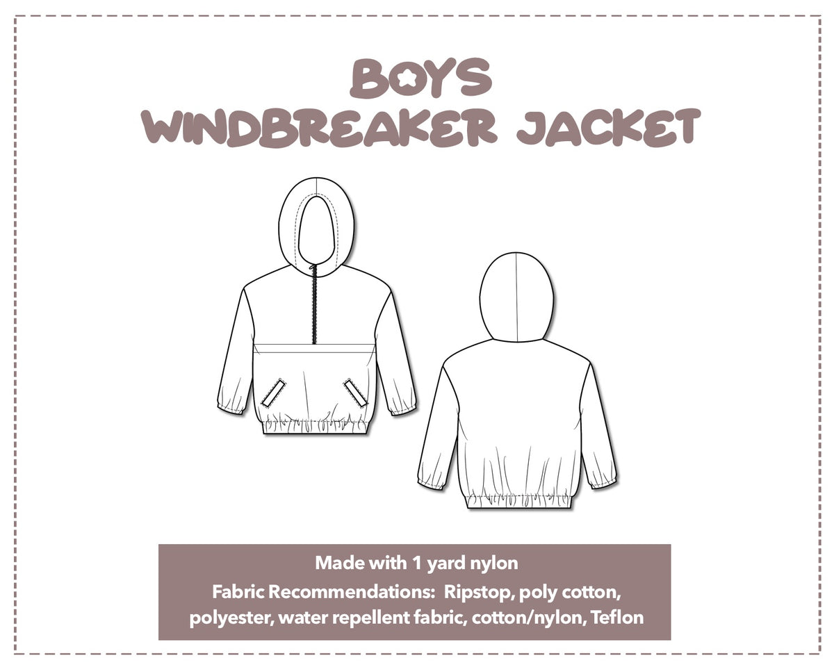 Shell Windbreaker Jacket Pattern Boys Windbreaker Jacket Sewing Pattern – Patterns For Less
