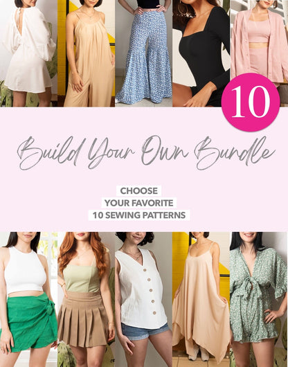 PDF sewing pattern bundle with easy instructions and step by step illustrations